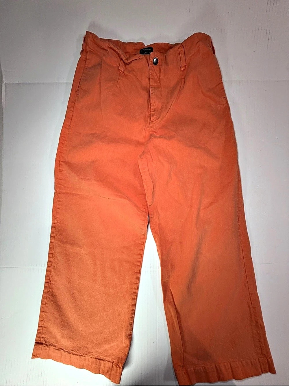 Vintage Y2K J. Peterman High-Rise Wide Leg Crop Pants Orange 14
